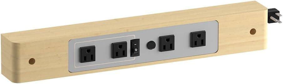 KOHLER K-99681-1WR Side-Mount Electrical Outlets in Natural Maple for Tailored Vanities