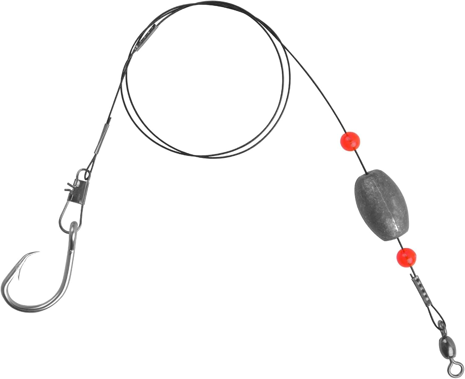 Weighted Grouper Rigs Saltwater Fishing Bottom Rigs with Egg Sinkers Circle Hooks Snapper Flounder Drum Rigs