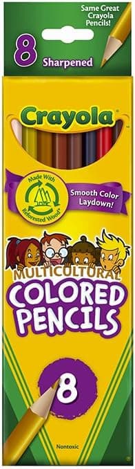 Crayola Multicultural Colored Pencils, 8 Assorted Skin Tone Colors