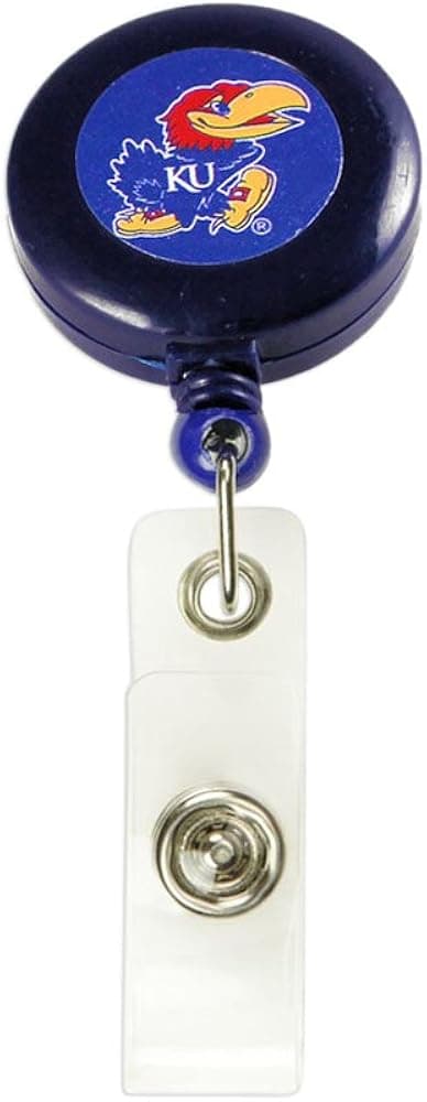 Kansas Jayhawks Retractable Badge Reel Id Ticket Clip