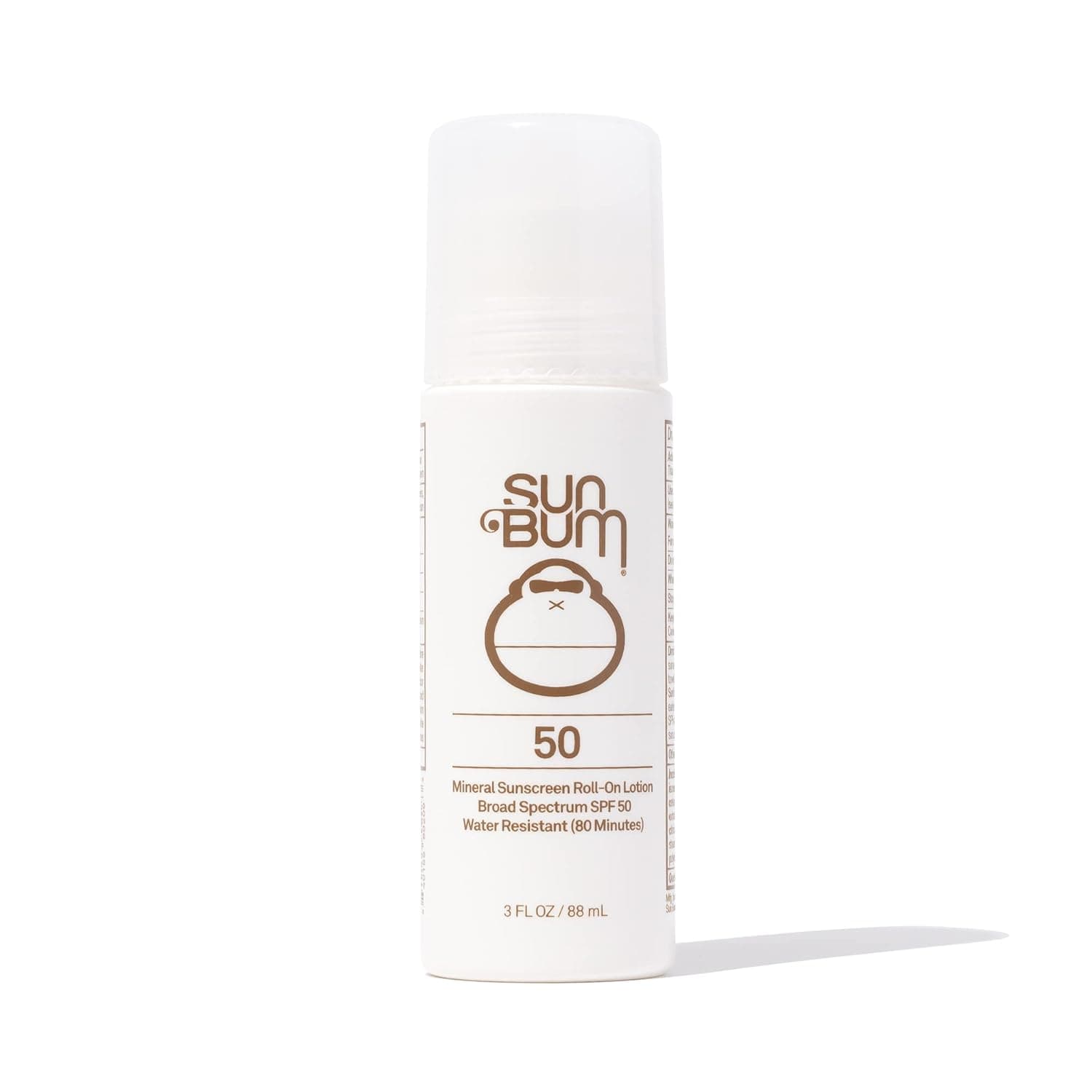Sun Bum Mineral SPF 50 Sunscreen Roll-On Lotion|Vegan and Hawaii 104 Reef Act Compliant (Octinoxate & Oxybenzone Free) Broad Spectrum Moisturizing UVA/UVB Sunscreen with Zinc and Vitamin E|3 oz,White