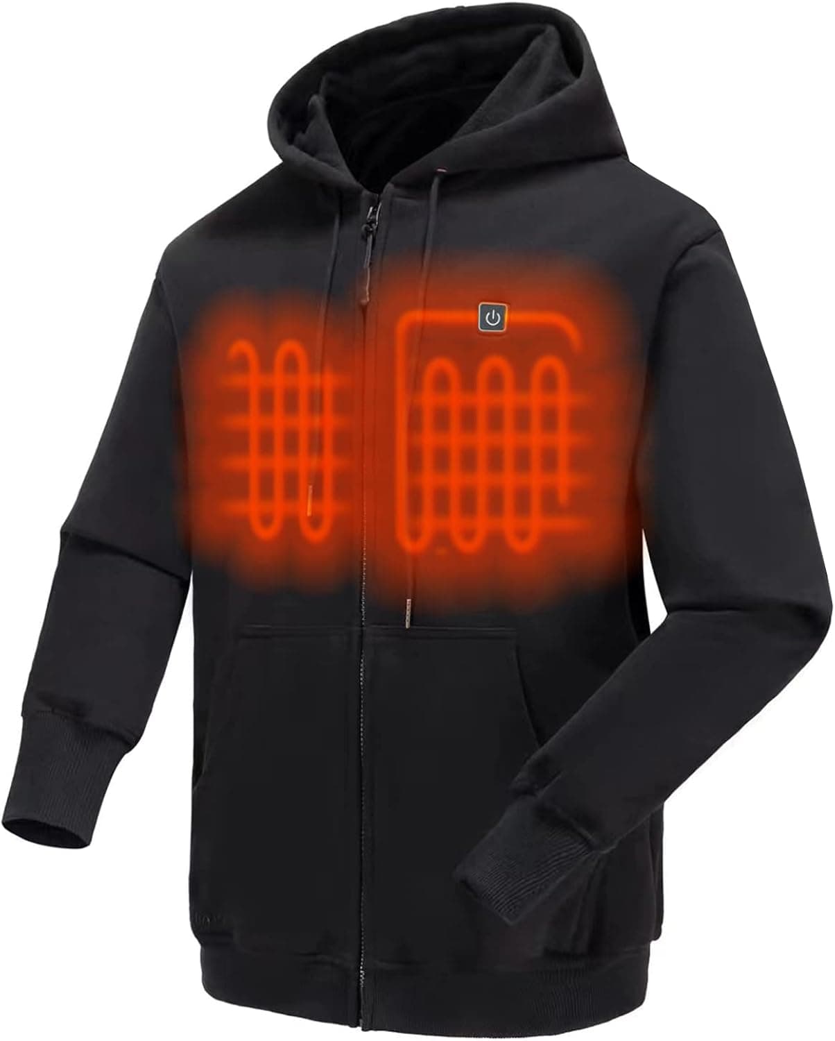 Heated Hoodie with 7.4V Battery Pack Full-Zip Fleece Hooded Sweatshirt (Unisex)