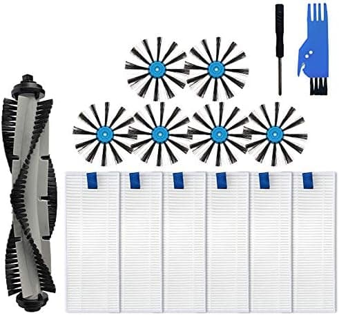 LesinaVac Replacement Parts Kit for Bissell SpinWave Hard Floor Expert Wet and Dry Robot Vacuum(Model:3115),for Bissell EV675 Robot Vacuum Accessory,1 Main Brush,6 Side Brush,6 Hepa Filters
