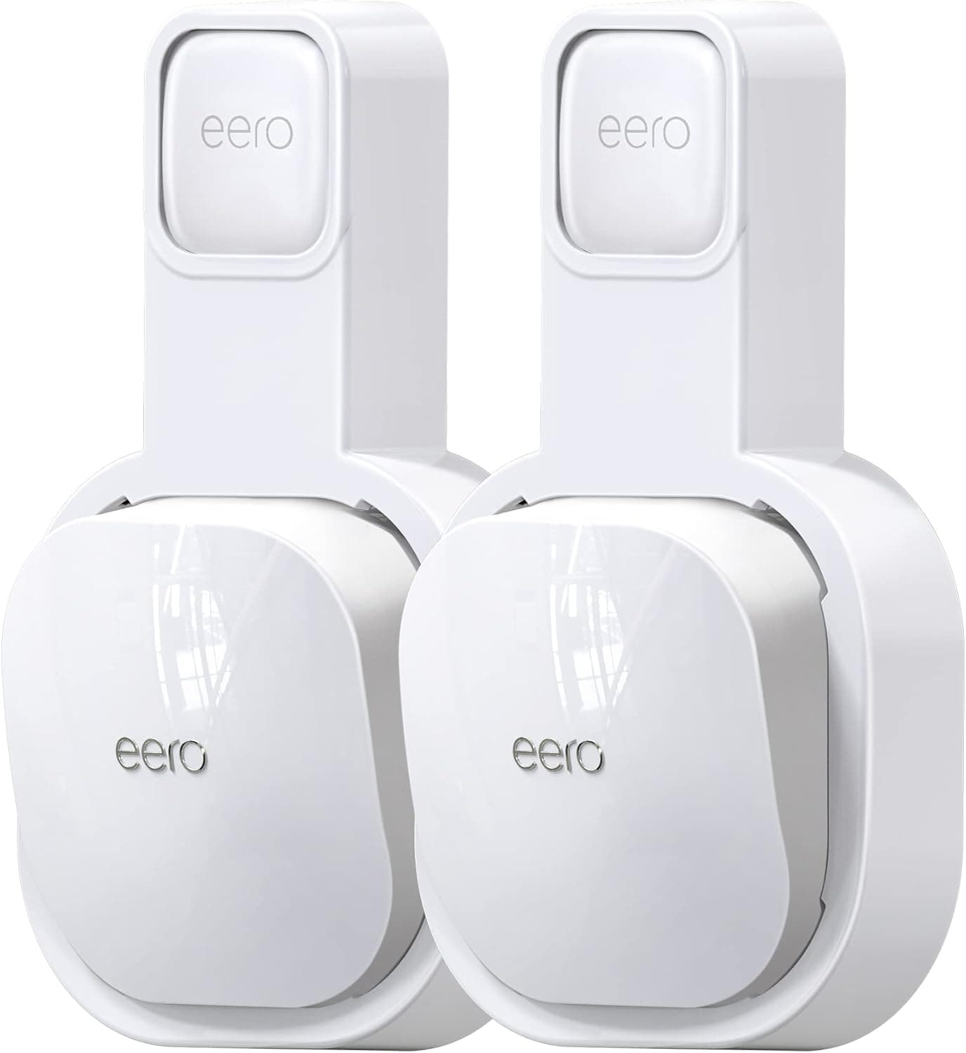 Wall Mount Holder for eero 6(NOT for eero 6+), Router Mesh Wi-Fi System, Stand Bracket for eero 6 Extender, The Simplest Outlet Wall Mount Holder No Messy Wires Space Saving White(2 Pack)