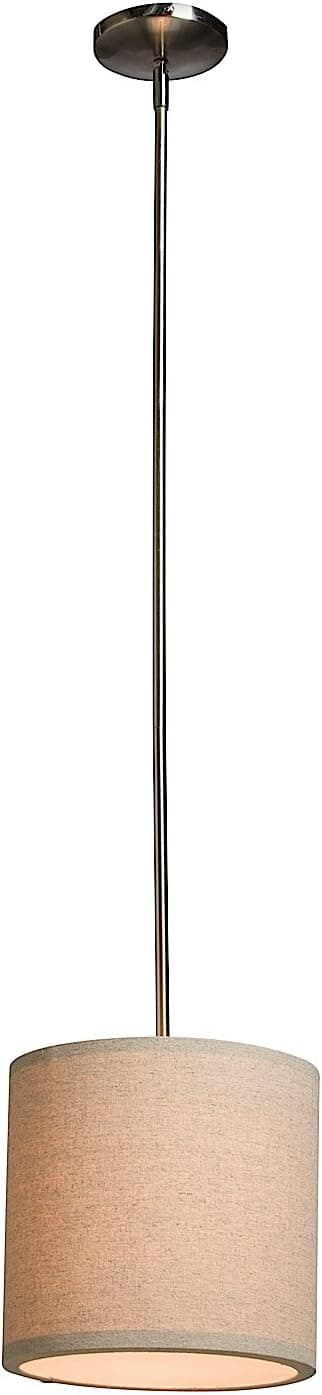 Artcraft Lighting Mercer Street Drum Shade Light, Oat Meal with Oatmeal Linen Shade
