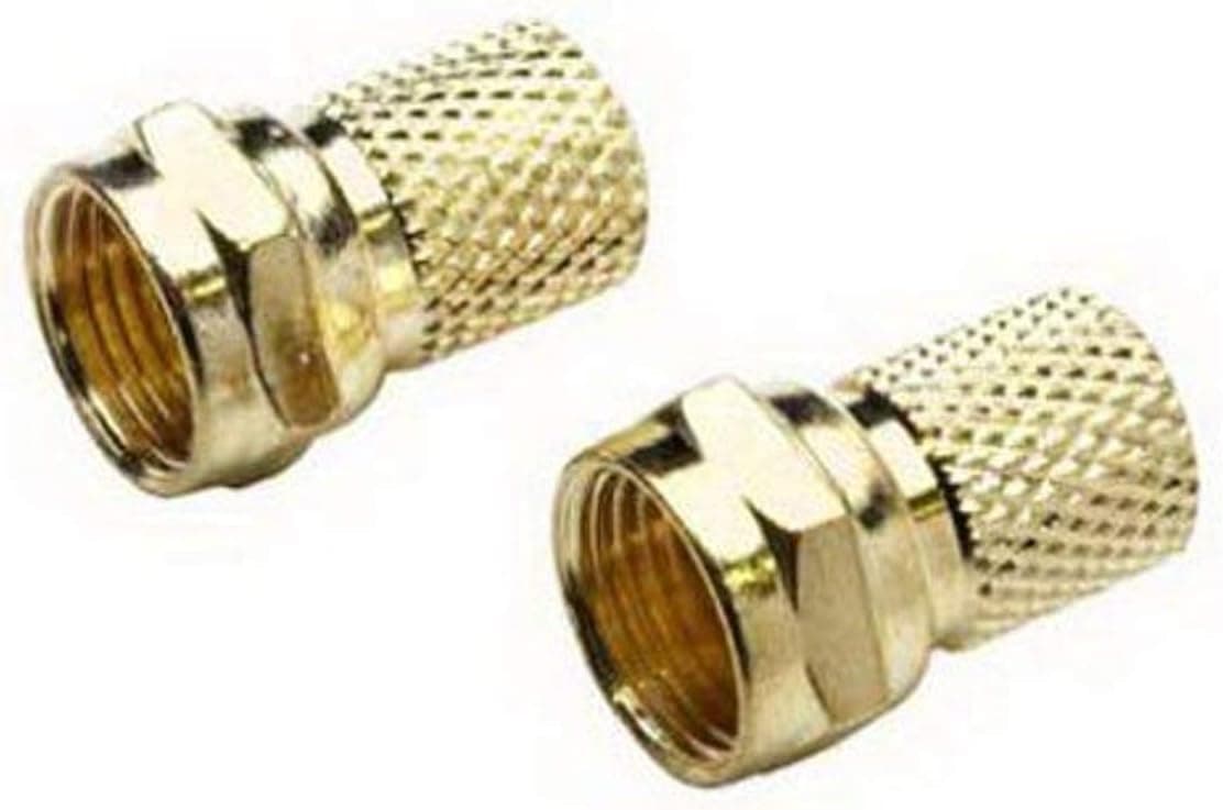 RCA Premium Coax RG6 Twist-On F-Connectors - 2 Pack (VH59R) GOLD