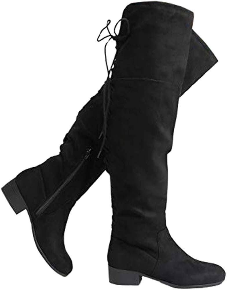 J. Adams Carmel Knee High - Lace Up Closed Toe Low Heel Knee High Boot