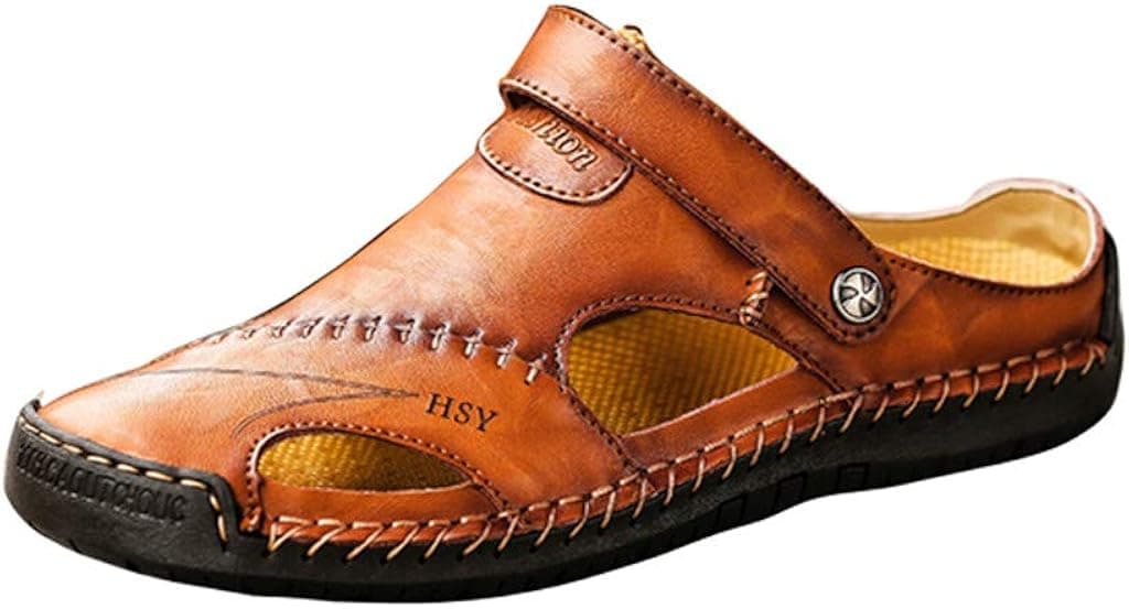 Leather Sandals for Men 2019 New Casual Lightweight Hiking Beach Water Shoes