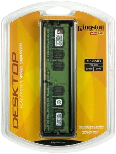 Kingston ValueRAM 512MB 667MHz DDR2 DIMM Desktop Memory KVR667D2/512R (Retail)