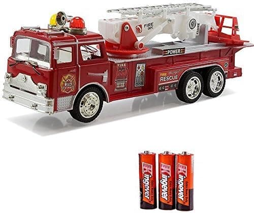 Fire Engine Truck Kids Toyl Kids Toy with Extending Ladder & Lights & Siren Sounds Vocal Phrases Bump & Go Action