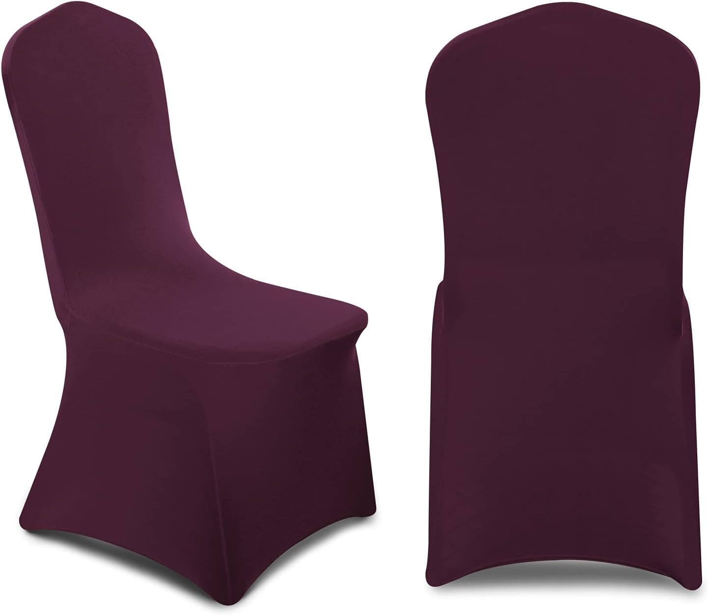 Yucoao 20 PCS Burgundy Spandex Dining Room Chair Covers for Living Room - Universal Stretch Chair Slipcovers Protector for Wedding, Banquet, and Party