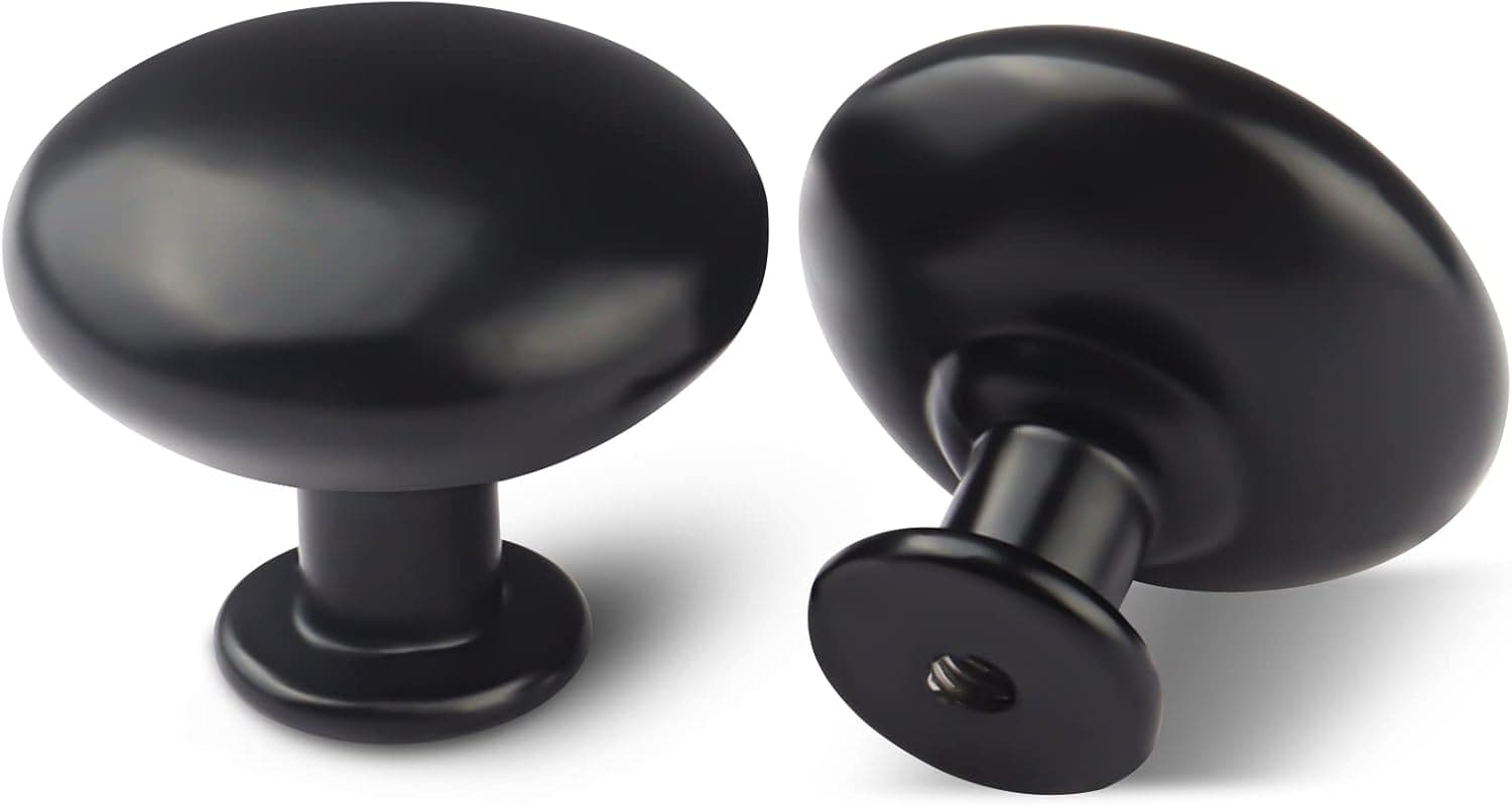 CHEF TIME 20 Packs Black Cabinet Knobs - Pull Hardware Handle,Minor Diameter Knobs for Cabinets and Drawers Pulls,Knob for Dresser Drawers,Bathroom Wardrobe Hardware with Long Short Screws