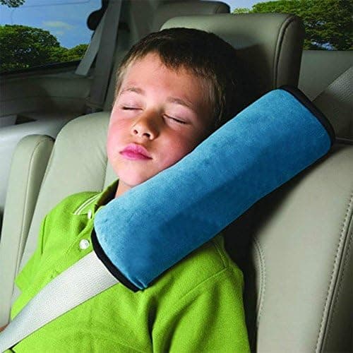ICHE Seatbelt Pillow Soft Pillow Cushions Seatbelt Headrest Neck Support for Children Baby Adult (Blue)