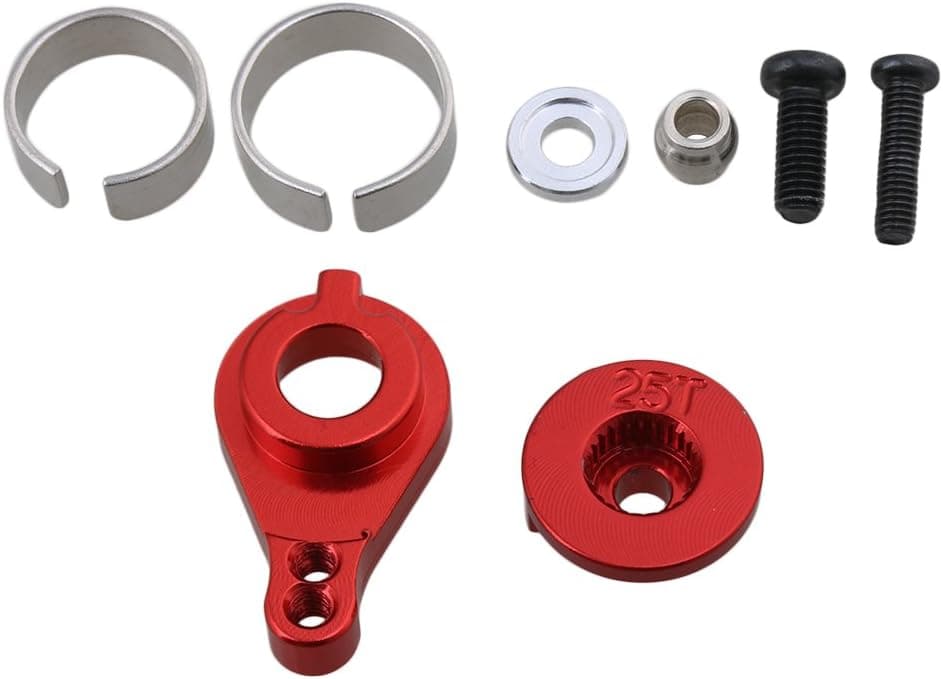 Mxfans RC1:12 Off Road Car Red 0033 25T Upgrade Parts Steering Servo Horn Arm Set Replacement for WL 12428 12423