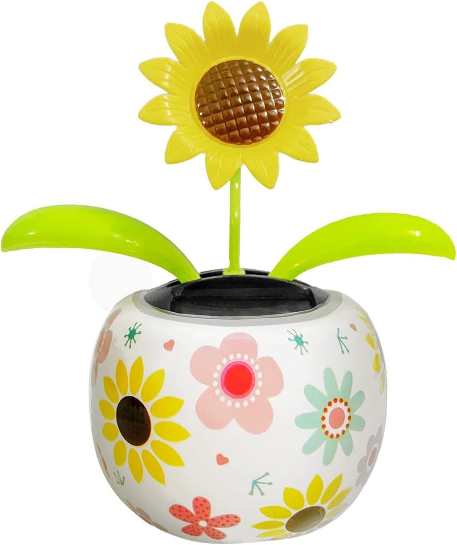 Solar Dancing Flowers Toy, Solar Powered bobbleheads for Car Dashboard, Bobble Head Toy for Car Decorations Window Car Dashboard Decor Car Accessories - No Battery Required