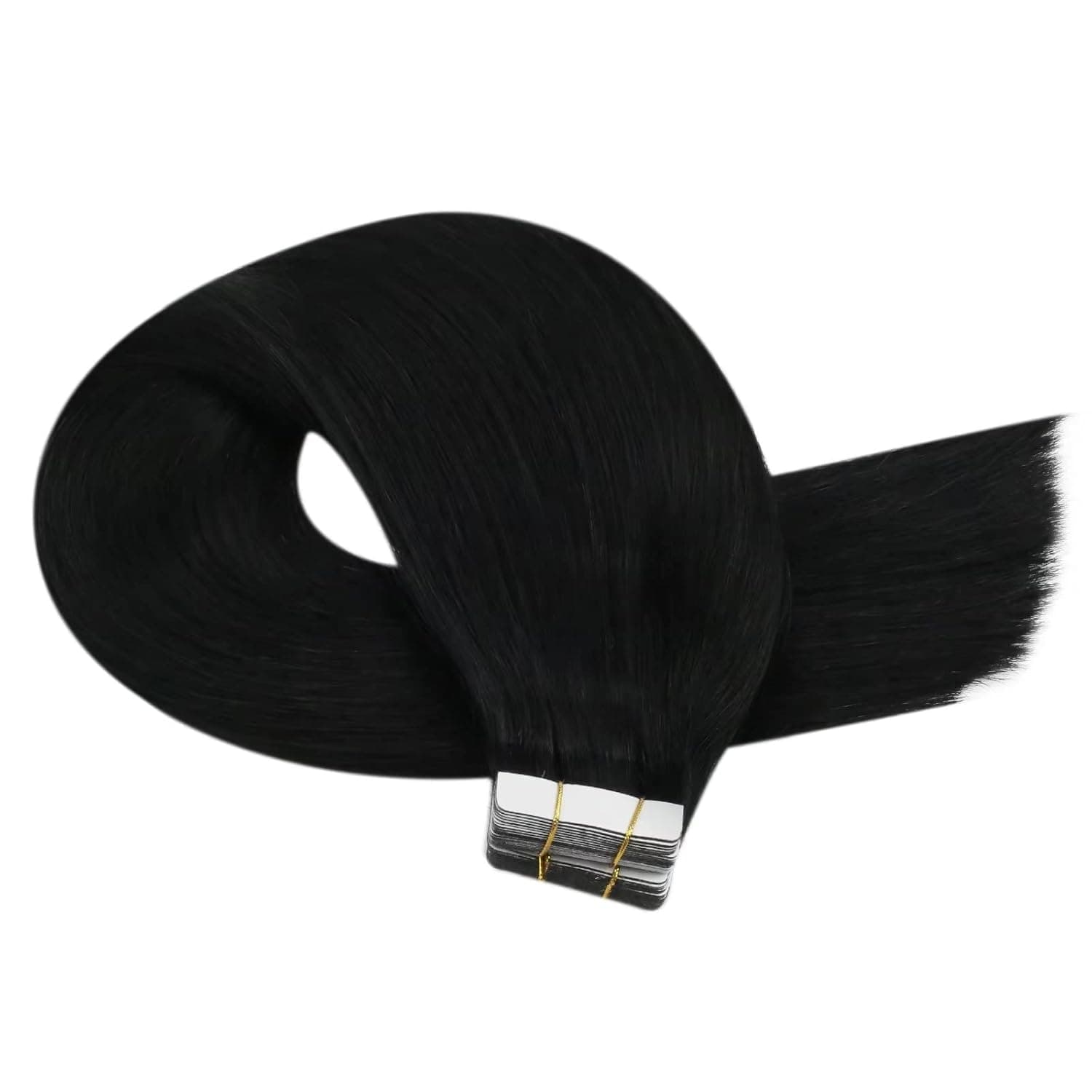 Tape in Extensions Human Hair Moresoo Human Hair Tape in Hair Extensions 22inch Solid Color Off Black Hair Skin Weft Hair Extensions Tape ins Remy Tape in Hair PU Tape ins #1B 50Gram/20PCS