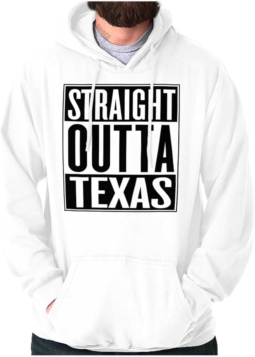 Brisco Brands Funny TX Straight Outta Texas TX City Hoodie Sweatshirt Women Men