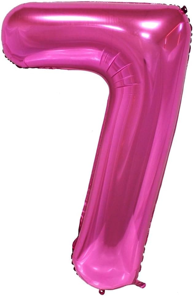 LANGXUN 40inch Pink Foil Number 7 Balloons for Birthday Party Supplies and Birthday Decorations and Birthday Photo Booth Props (PINK-7)