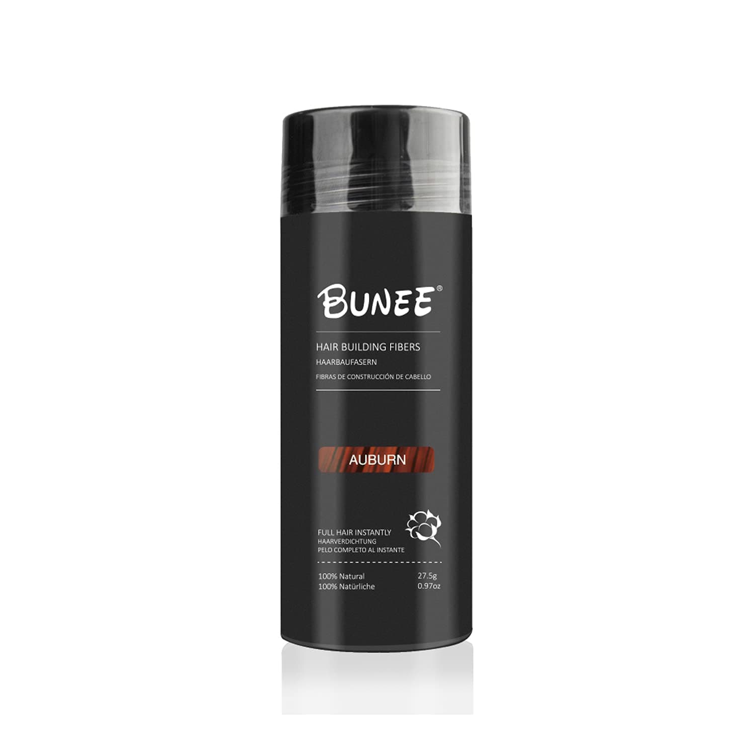 BUNEE Hair Building Fibers for Thinning Hair (Auburn), Instantly Conceal & Thicken Thinning or Balding Hair Areas for Men and Women, Hypoallergenic, Dermatologist Tested Multiple Colors Available