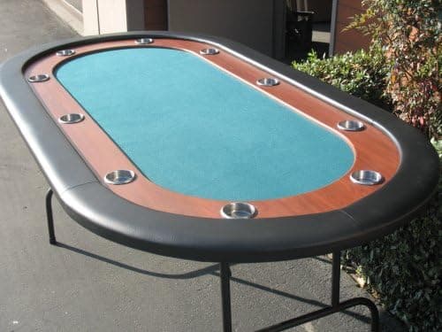 NEW GREEN RACE TRACK TEXAS HOLD'EM POKER TABLE, STAINLESS HOLDERS, Tables