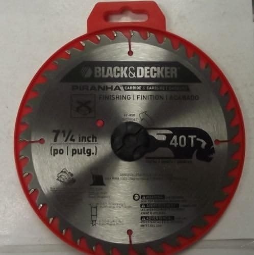 Black & Decker 77-400 7-1/4" x 40 Tooth Piranha Carbide Saw Blade