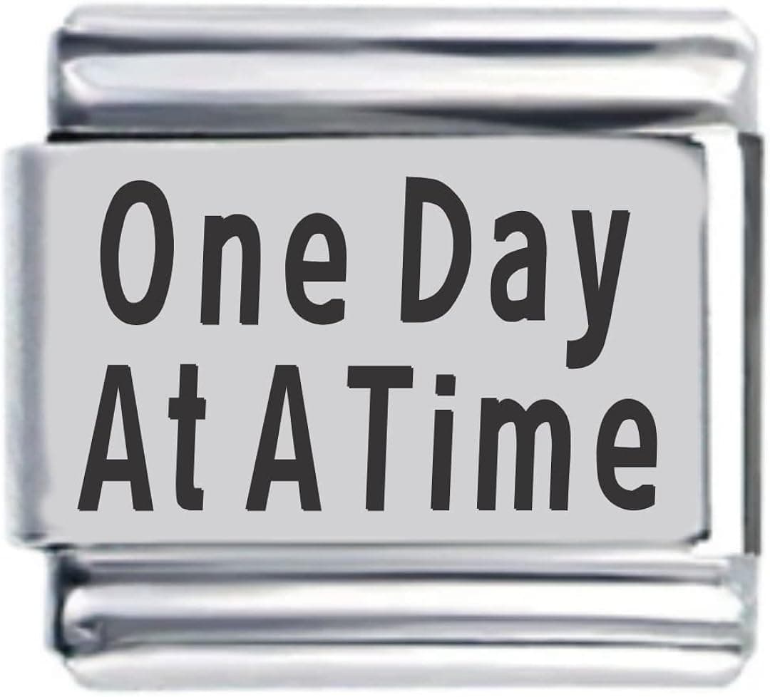 One Day at a Time Laser Italian Charm