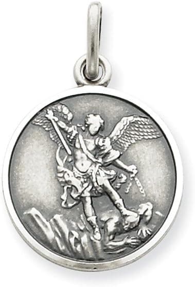 Sterling Silver Antiqued Saint Michael Medal