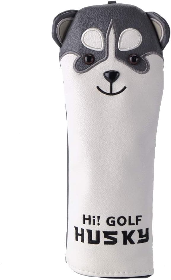 GOOACTION Husky Golf Club Driver Fairway Wood Hybrid Blade Mallet Putter Head Cover Funny Synthetic Leather Cartoon Animals Headcovers Protector