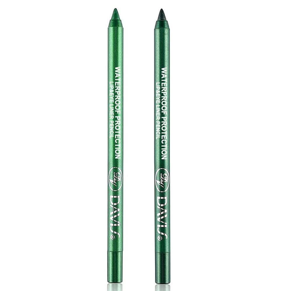 2 colros Eyeliner Pen, Eye Shadow Pencil, Pearl Eyeliner Kit Metallic Eyeliner Pencil Glitter Eyeliner for Women Eye&Lip Liner Professional Eye Makeup Colorful Eyeliner Eye Color (Green)