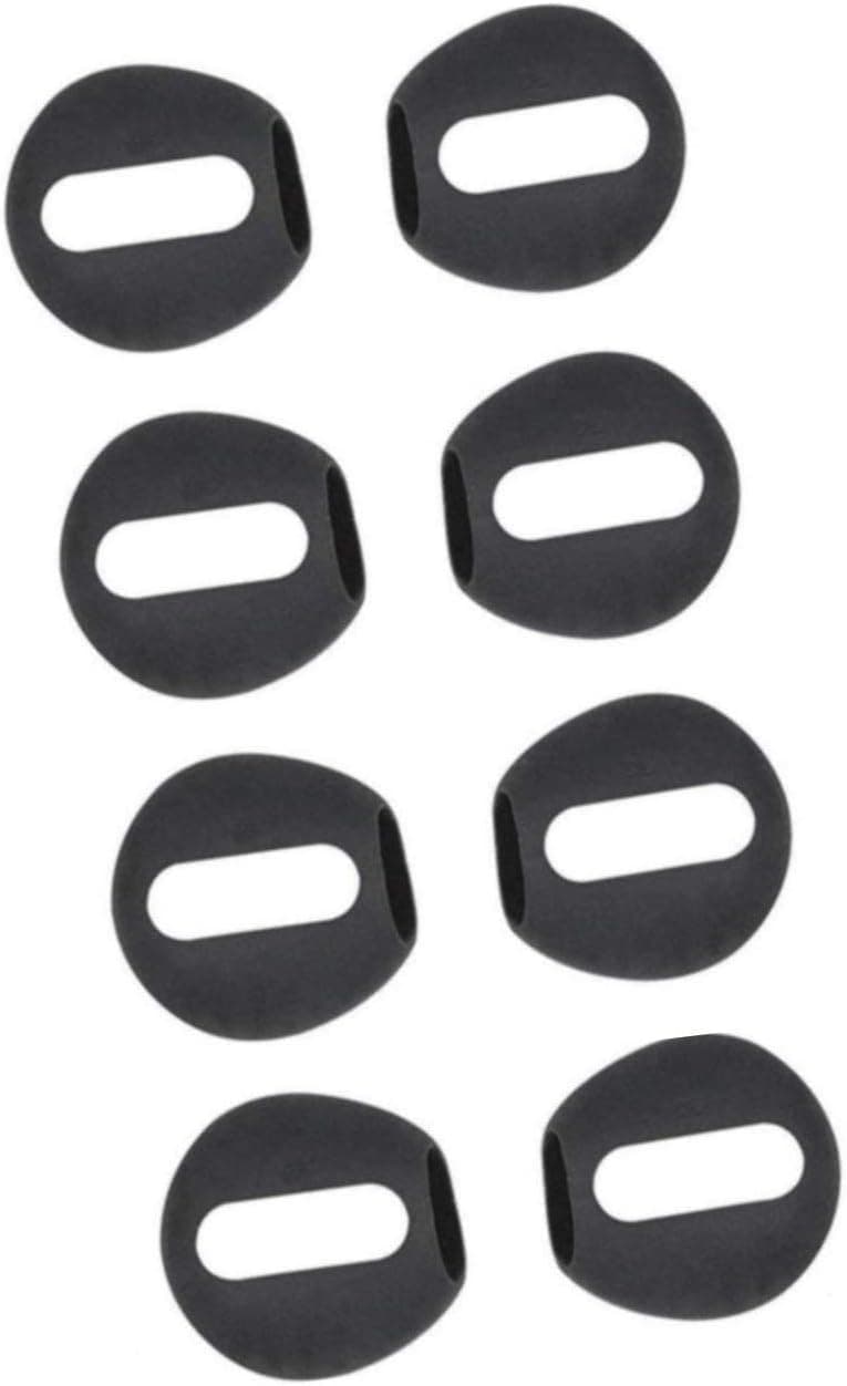 [Fit in Case] Earbud Covers Replacement for Airpods, Rayker Anti-Slip Ultra Slim Ear Tips Earbud Covers for Airpods Headphone, 4 Pairs, Slim, Black