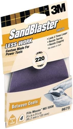 3M 9673 SandBlaster 220 Grit Sanding Sheet For Mouse Sander
