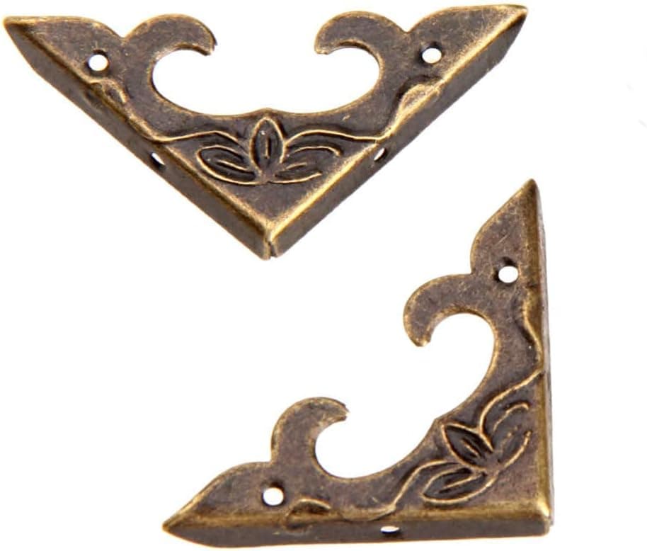 20 PCS 1-3/16" Corner Protectors Vintage Safety Guards Antique Decorative Bronze Covers for Furniture Edge Book Albums Scrapbook Box