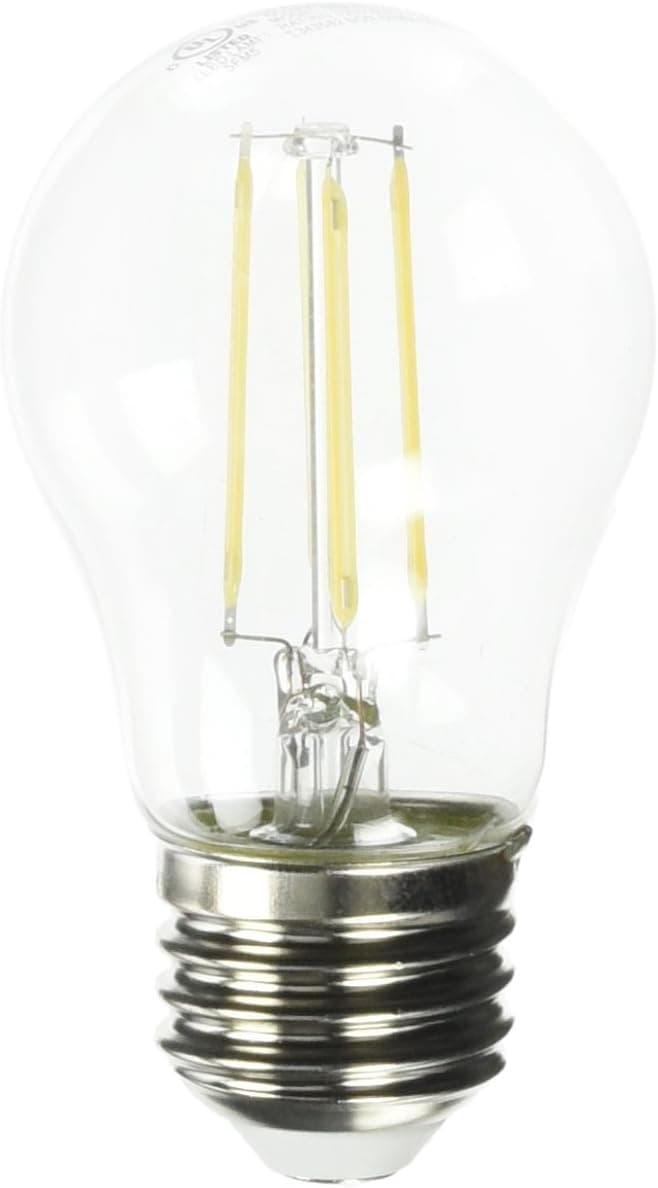 LED2020 LED A15 Filament Light Bulb, 120VAC, Day Light (5000K), 4W to Replace 60W Incandescent Bulbs, E26 Base, not Dimmable, Clear Bulb, UL Certified, 5PACK