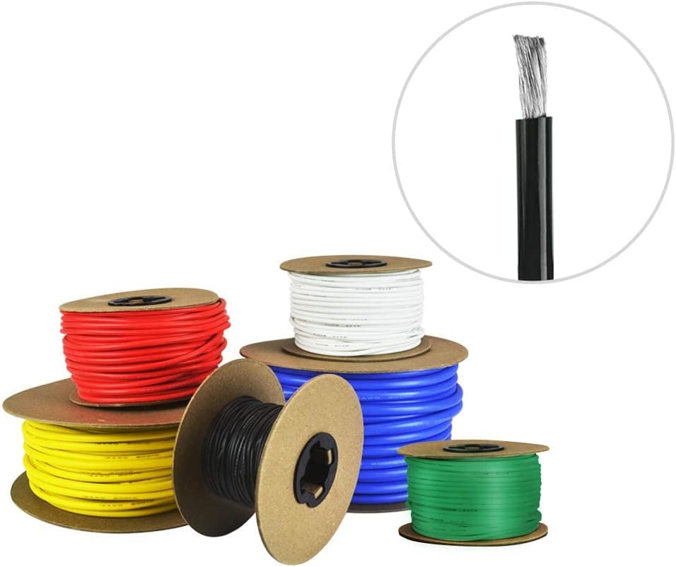 14 AWG Gauge Silicone Wire - Fine Strand Tinned Copper - 25 Feet Black