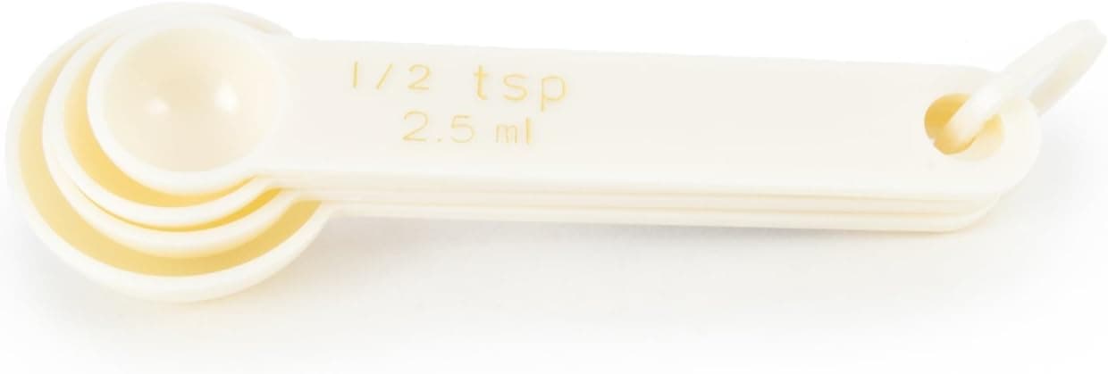 Fox Run Measuring Spoon Set, 6.25 x 1.75 x 1.25 inches, White