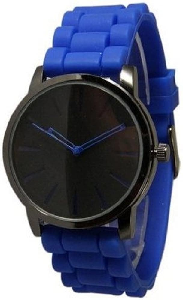 New Geneva Royal Blue w/ Black Silicone Watch