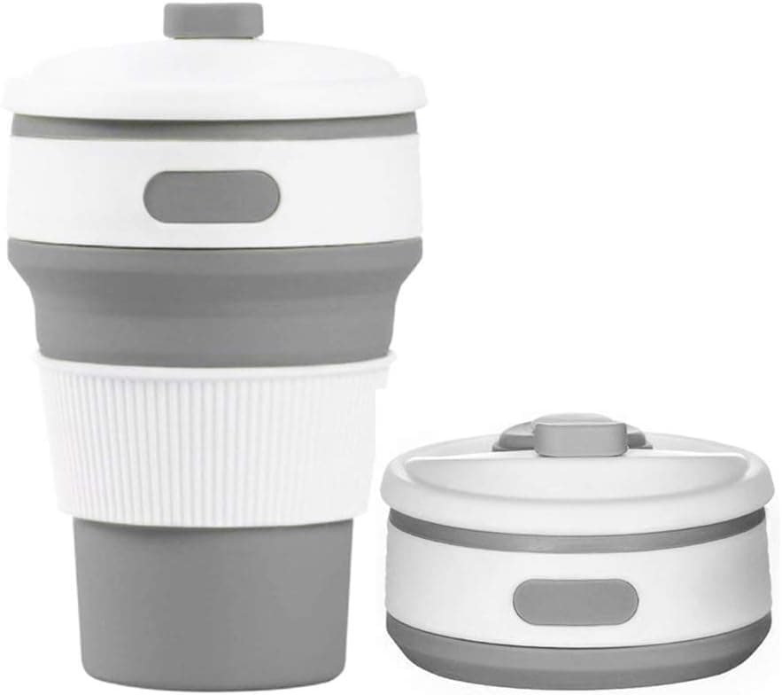 76-Walker Collapsible Travel Cup Portable Food-Grade Sillicone Camping Coffee Mug with Lid Folding Outdoor Hiking Durable Drinking Bottle Heat-Resistant Leak-Proof FDA & BPA-Free ECO Friendly