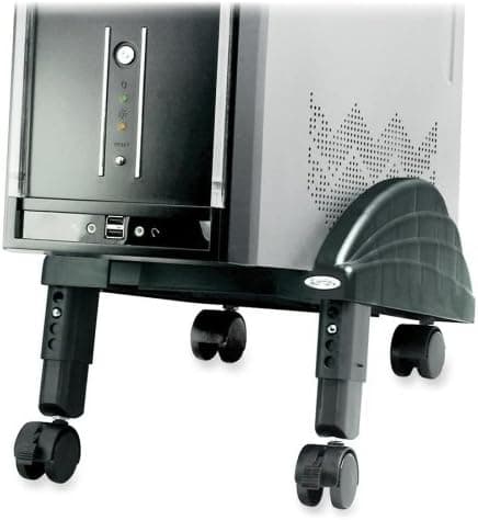 Kantek Angled CPU Stand with Casters, 9 x 12 x 7.5 Inches, Gray (CS250G)