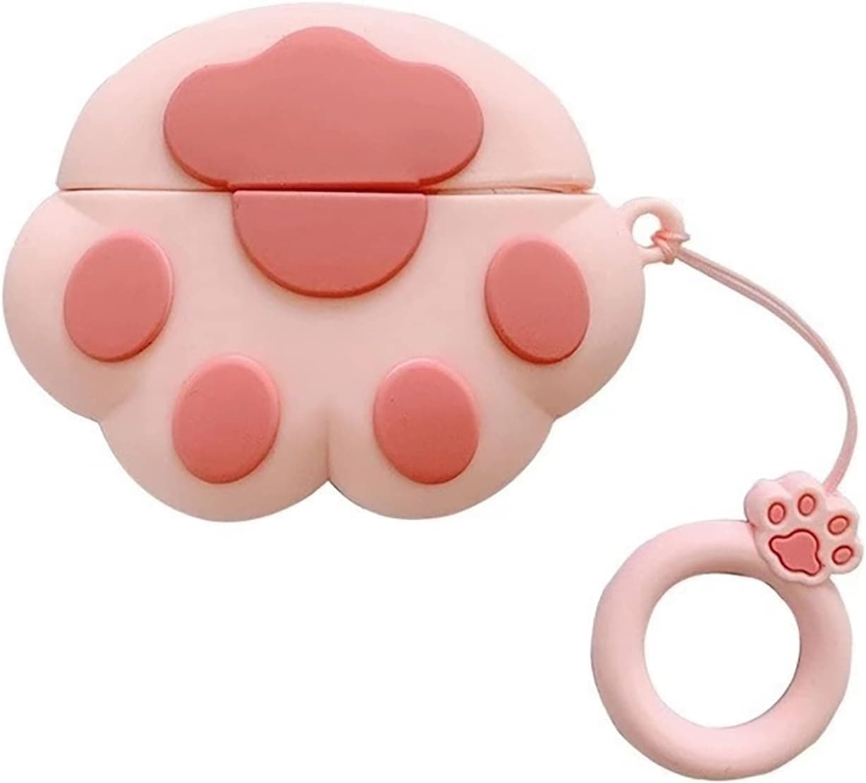 Cat Paw Series AirPods Pro Case with Ring Chain, 3D Silicone Cartoon Fashion Design for AirPods Pro Case Cover (2019)