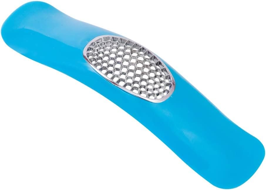 Garlic Press Rocker, Plastic handle and Stainless Steel Garlic Crusher, Quickly press Garlic and Easy to clean