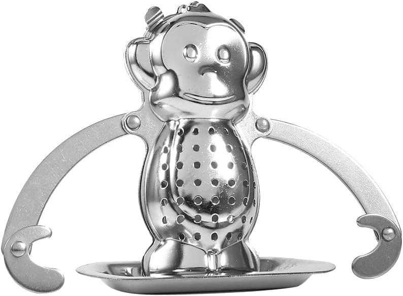 Tea Infuser,Cute Stainless Steel Loose Tea Leaf Infuser Ball Strainer Filter Diffuser Herbal Spice Monkey,Tea Infuser to steep Loose Leaf Tea and Coffee