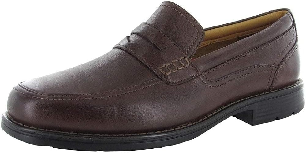 Rockport Mens Liberty Square Penny Slip On Loafer Shoes, Brown 10.5