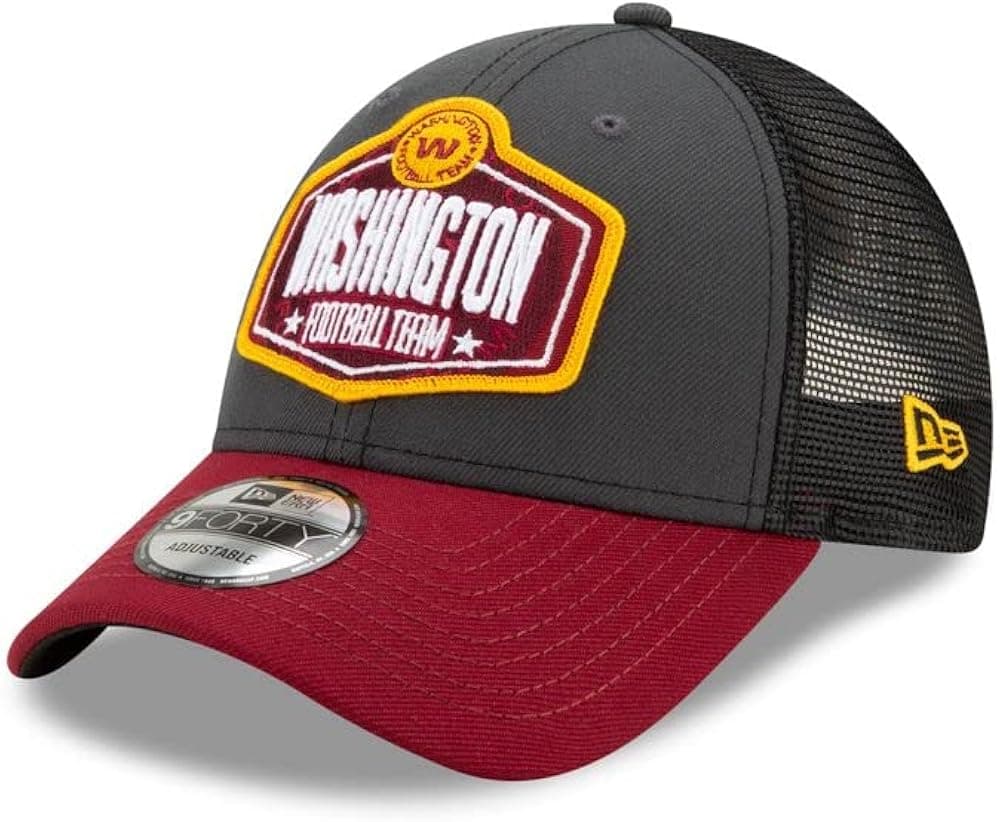 New Era Men's Graphite/Burgundy Washington Football Team 2021 NFL Draft Trucker 9FIFTY Snapback Adjustable Hat
