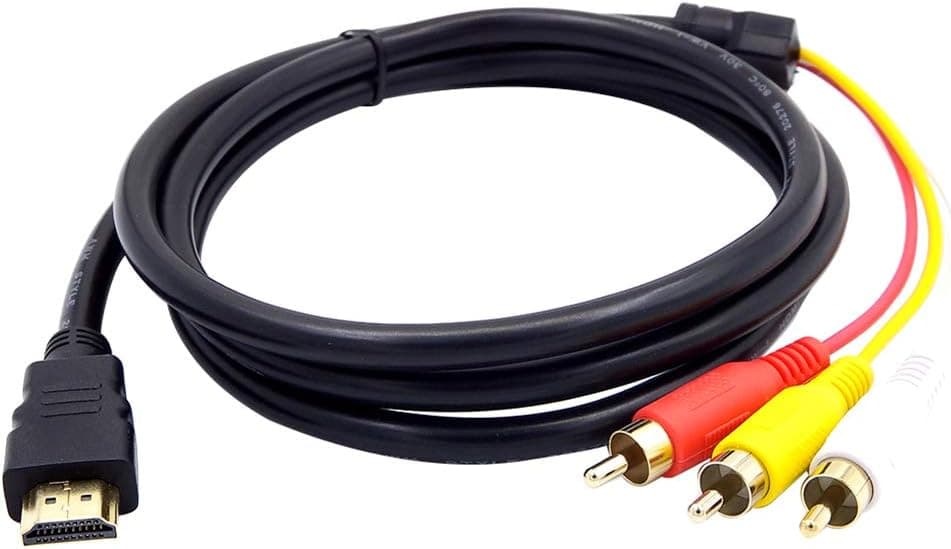 hudiemm0B HDMI to RCA Cable, DOONJIEY HDMI Male to 3 RCA AV Composite Male M/M Connector Adapter Cable Cord