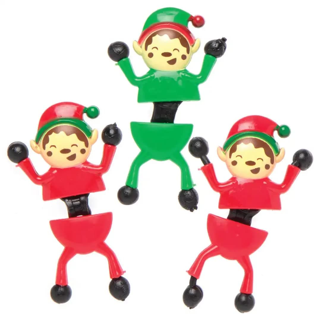 Baker Ross AX322 Christmas Elf Wall Climbers - Pack of 6, Christmas Novelty Toys for Kids, Ideal for Party Favors, Loot or Prize Bag, and Stocking Fillers