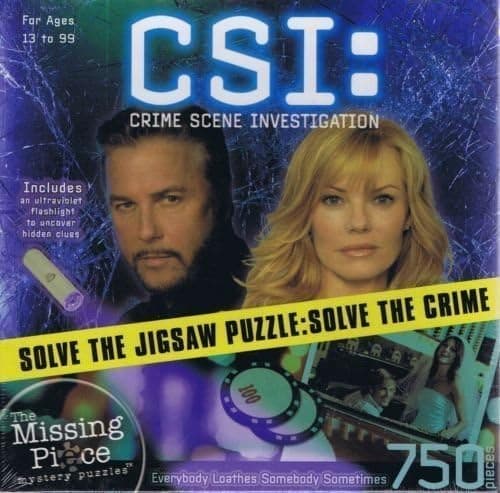 CSI:crime scene investigation jigsaw puzzle with ultraviolet flashlight!