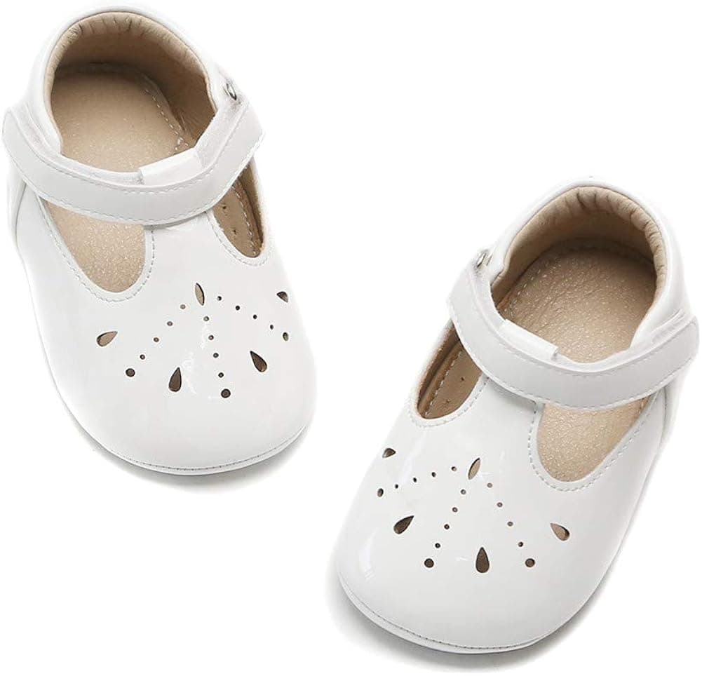 Flaryzone 0-3 Years Baby/Toddler Girls' Bowknot/Glittery Princess Soft Non-Slip First Walking Dress Mary Jane Shoes