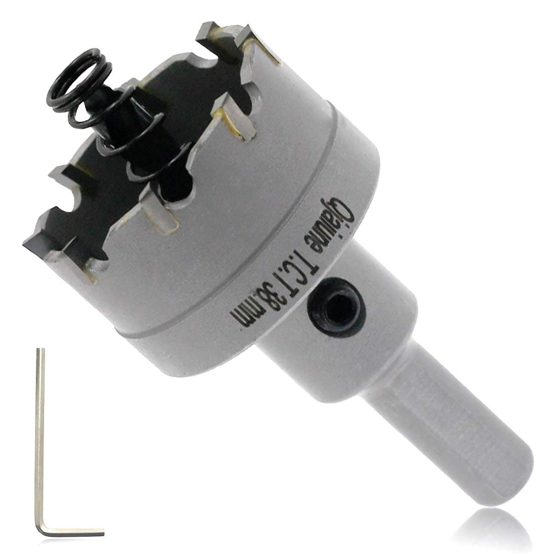 Qjaiune 38mm/1.5 Inch Carbide Hole Saw Heavy Duty TCT Tipped Hole Cutter for Cutting Stainless Steel Plate, Iron, Steel, Metal Sheet