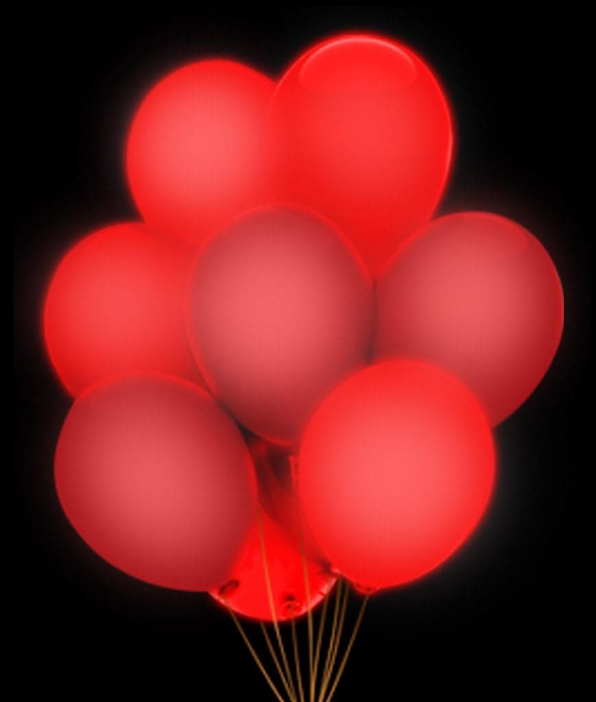 Fun Central (AH949 LED Light Up 14 Inch Blinky Balloons - Red - 5pcs