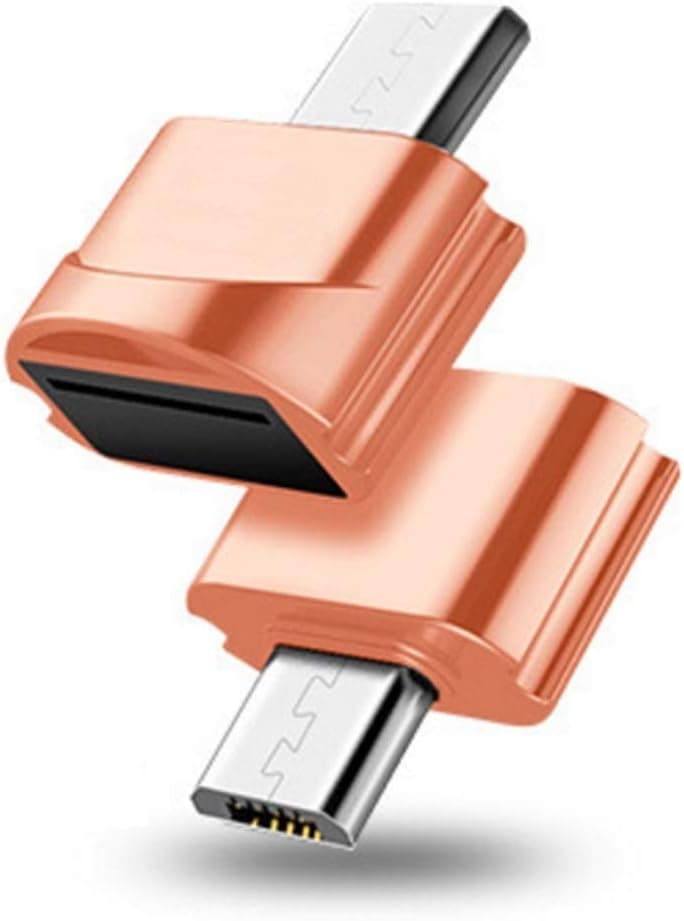 Cotchear Mini Card Reader TF Micro-SD Card to Micro-USB Card Reader Adapter for Mobile Phones (Rose Gold)